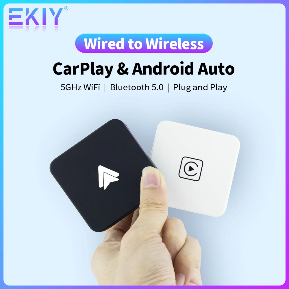 

EKIY A1 Mini Carplay Wireless for Toyota Mazda Nissan Camry Suzuki Subaru Citroen Audi Mercedes Kia Ford Opel IOS15 Spotify BT