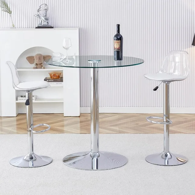 ガラス バーテーブル&バーチェアー ガラス バーテーブル&バーチェアー