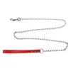 Heavy Duty Metal Chain Dog Lead With Leather Handle Long Strong Control Leash Outdoor Pet Traction Rope Anti Bite Chain Supplies 6