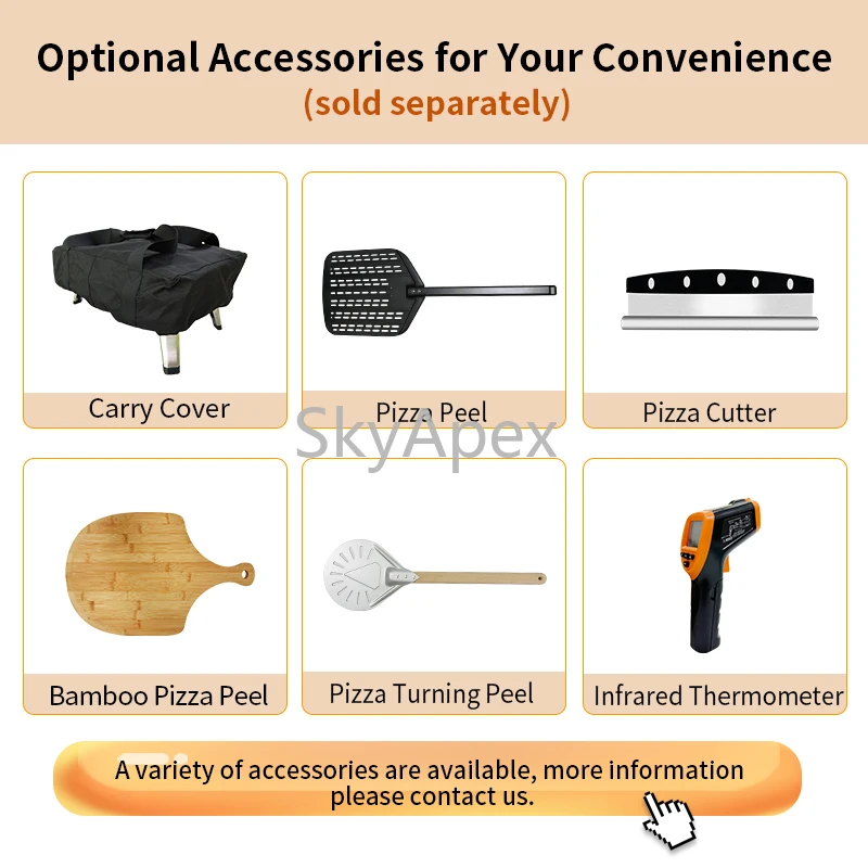 Premium Modern Luxurious Outdoor Professional Small I ndoor Portable Stainless Steel Garden Pizza Making Gas Oven Fast Heating