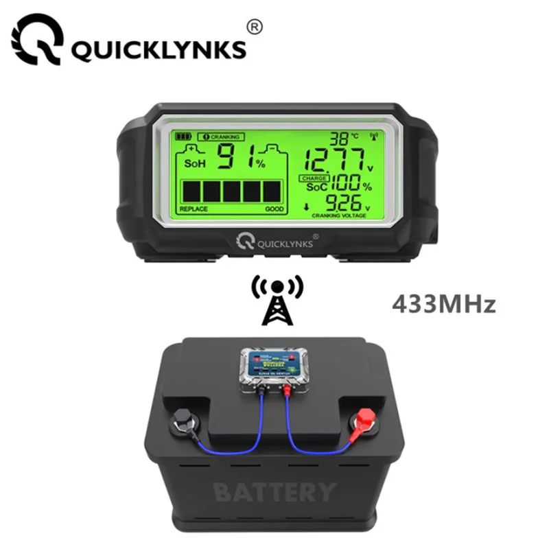 

QUICKLYNKS BM5-D 12V LED Battery Tester Monitor Tool Professional Battery Health Tester Analyzer Battery SOH SOC Display Tools