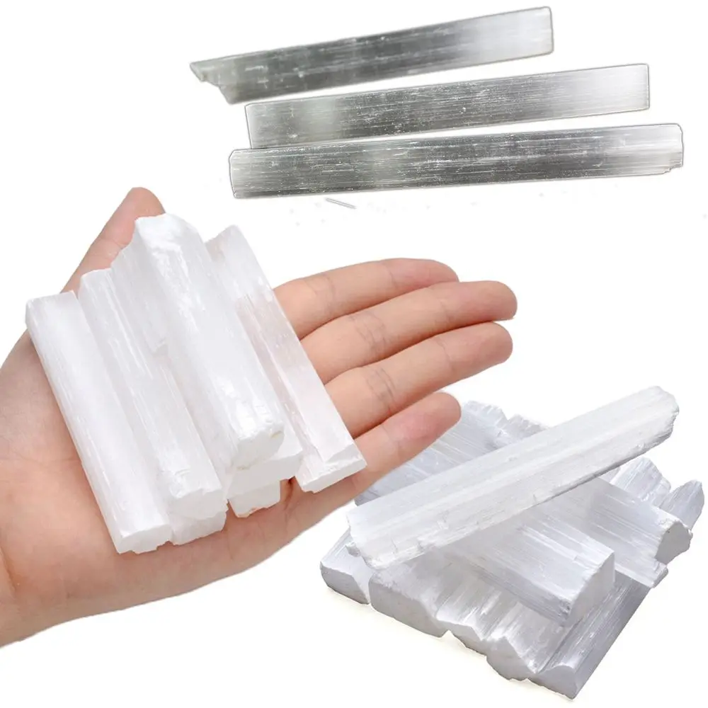 Forma Irregolare Pietra Preziosa Grezza Reiki Energy Jewelry Making White Selenite Wand Healing Stone Crystal Quartz Natural Gesso Sticks