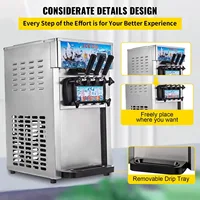 Sihao – congélateur de crème glacée commerciale, yaourtière à 3 saveurs, nettoyage en un clic, écran LCD 18L/H, nouvelle machine à crème glacée molle 2