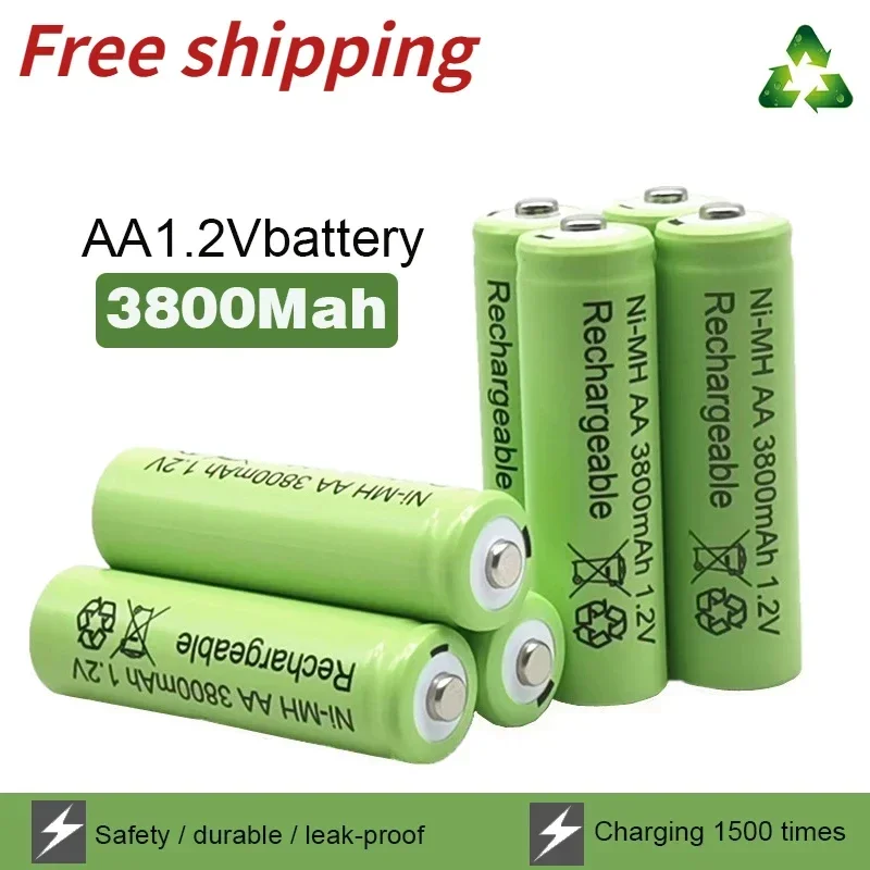 

3800mAh AA 1.2V battery Ni-MH rechargeable battery for Toy Remote control Rechargeable Batteries AA 1.2v 3800mah battery