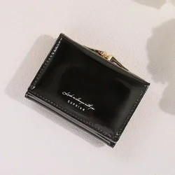 Elegant Women's PU Leather Wallet - Stylish Short Hasp Purse with Card Holder and Coin Pocket (Black)