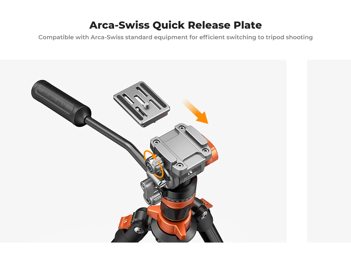 Description Picture 6 of itemK&F Concept Professional Camera Fluid Head Tripod For Iconic Brand Nikon DSLR Camcorder 83''/2.1m New Photography Aluminum Tripod Stand