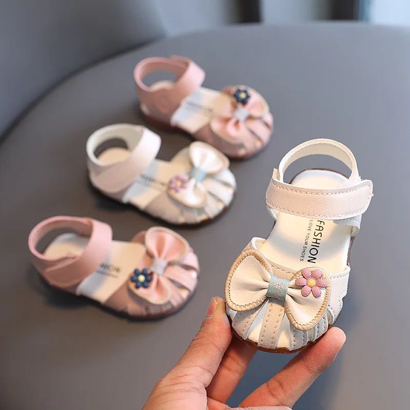 

Baby Sandals Summer Girls First Walkers Toddler Beach Shoes Infant 1-2 Years Princess Sandals Breathable Shoes