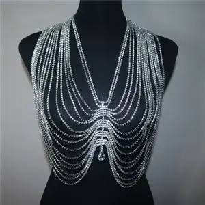 Buy Wholesale China Chest Hollow Chain Bra Decoration Beaded Rhinestone  Bodysuit Sex Free Size Women Jewelry Body Chain & Rhinestone Hollow Metal Body  Chain at USD 5.9