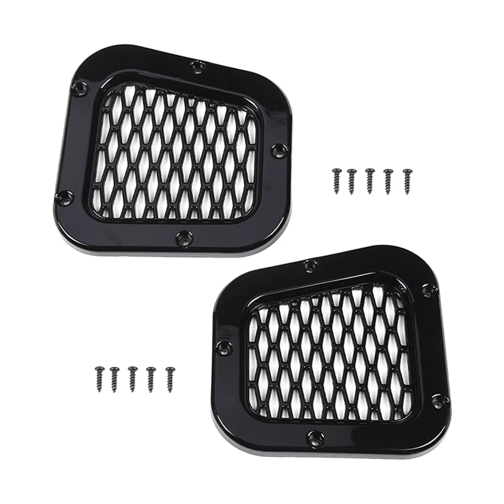 

1 Pair Gloss Black Front Side Fender Air Vent Cover Cap Grille Molding Trim ABS Plastic Fit for Land Rover Defender 2004-2019
