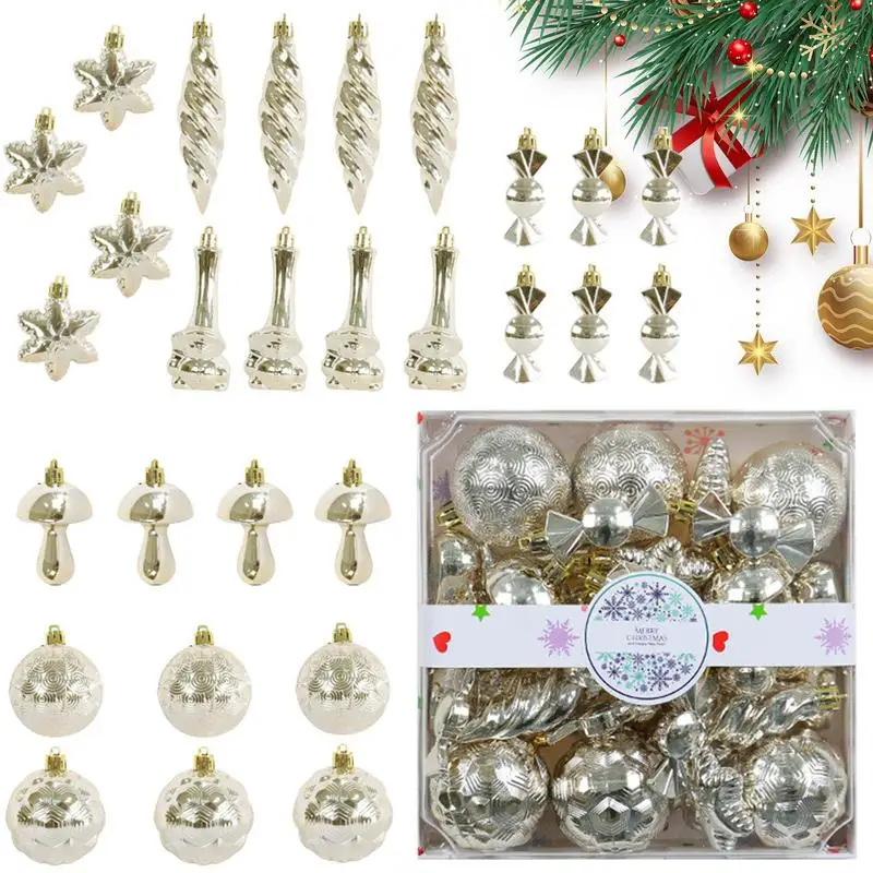 

28 шт., новогодние подвесные шарики для украшения ёлки