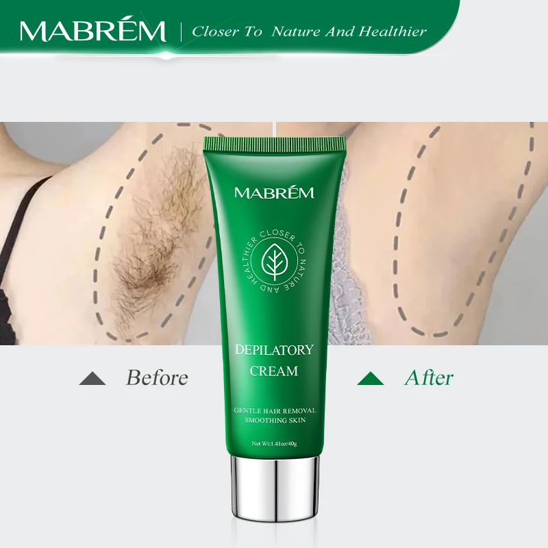 MABREM Hair Removal Cream Painless Hair Remover For Armpit Legs and Arms Skin Care Body Care Depilatory Cream 40g For Men Women 2