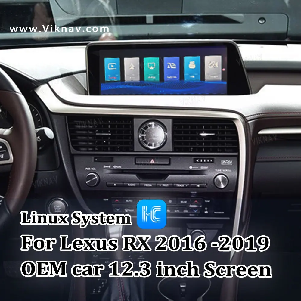 

Viknav Fit For Original Car 12.3 Inch Screen Linux System For Lexus RX 2016-2019 Wireless Apple CarPlay Android Auto Full Screen