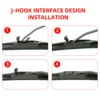 General J/U-Shaped Hook Wiper Blade Windshield Rubber Three-Stage Wiper Blade Wipers "14" 16 "17" 18 "19" 20 "21" 22 "24" 26" 6