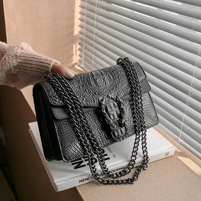 

New Fashion Alligator Pattern Purses Bag Famous Brand Ladies Shoulder Bags Women Luxury Crossbody Purse Handbags