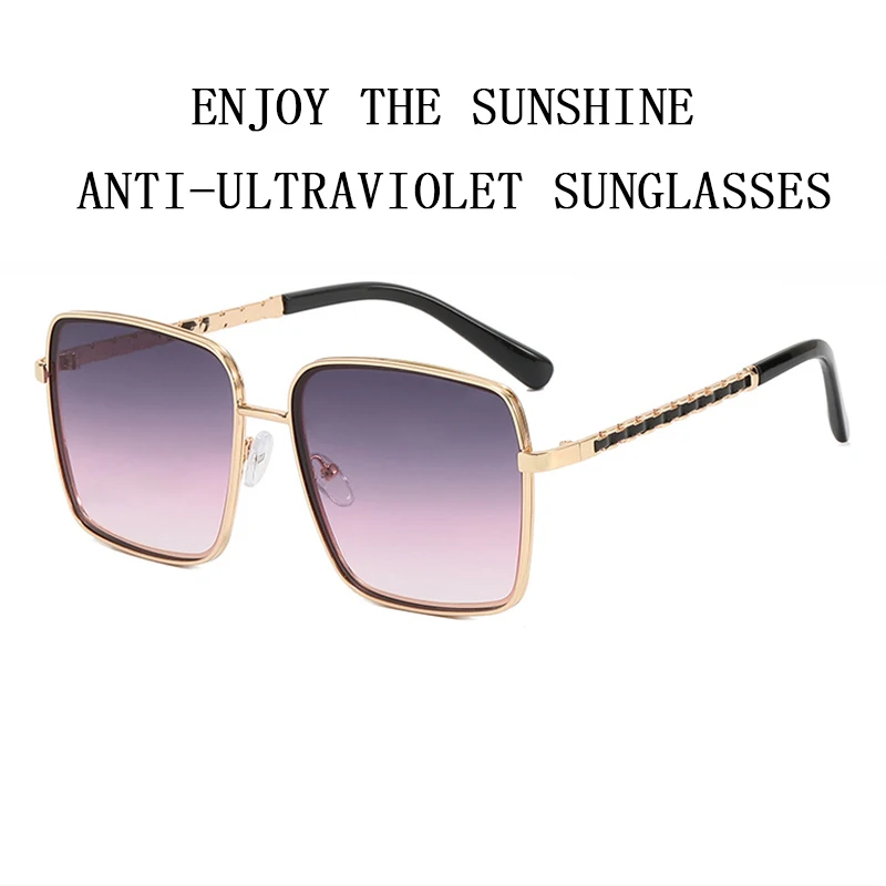 Óculos de Sol Quadrado Feminino 2023 Oversized Moda Óculos Sombras Vintage Gafas De Sol Mujer Lunette De Soleil Femme Lentes_voghion.com