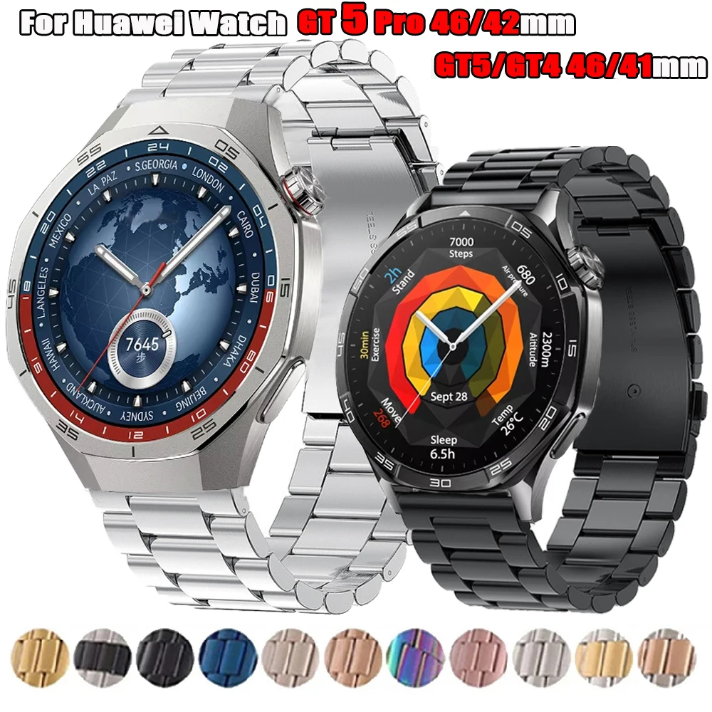 Premium Stainless Steel Watchband with Metal Folding Buckle Strap, Elegant Bracelet Design