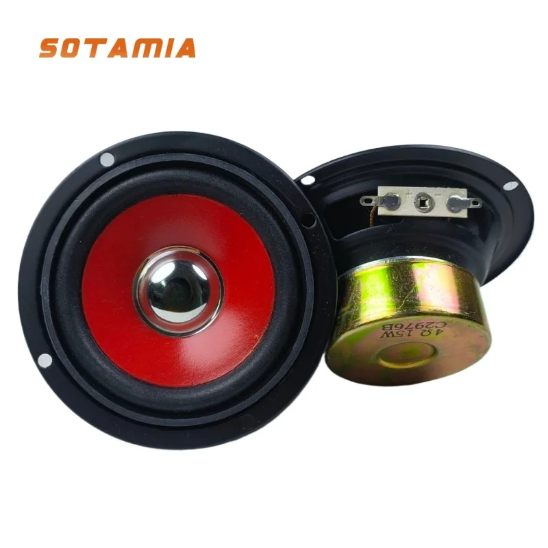SOTAMIA 2Pcs 3 Inch Full Reange Speaker 4 Ohm 15W Sound Music Speaker Hifi Stereo Mini Loudspeaker Sound Audio DIY Home Theater