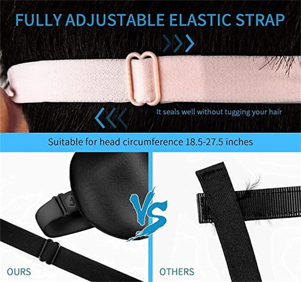 Luxurious 100% Natural Mulberry Silk Sleep Mask with Adjustable Strap