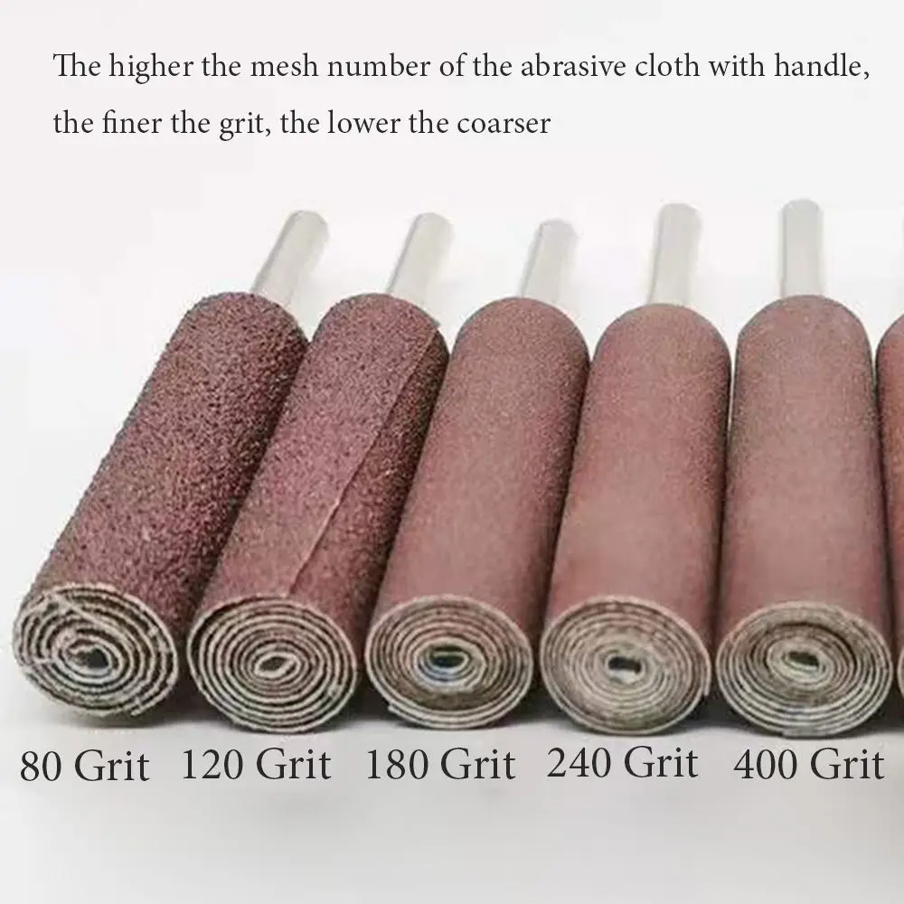 Precision Sanding Bands - Abrasive Drill Accessories with Grit Burs Stick and Steel Shank