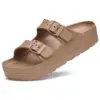 Comwarm New Women's Platform Slippers with Arch Support Lightweight Non-slip Eva Slides Summer Beach Sandals Adjustable Buckle