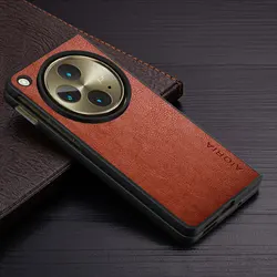 Luxury Vintage PU Leather Case - Solid Color Cover - Oneplus open (Brown)