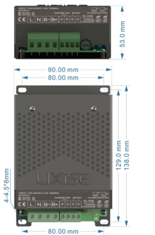 Description Picture 5 of itemLIXiSE LBC2403-1206 24V 3A 12V 6A Battery Charger for Diesel Generator Intelligent Charger