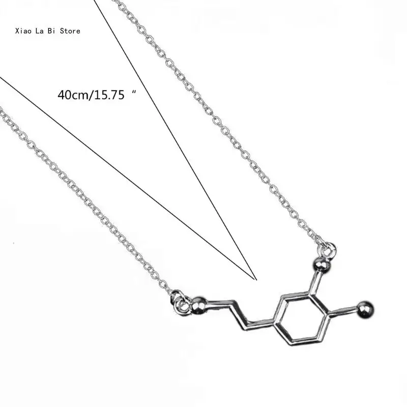 Dopamine Molecule Structure Necklace Adjustable Clavicle Chain