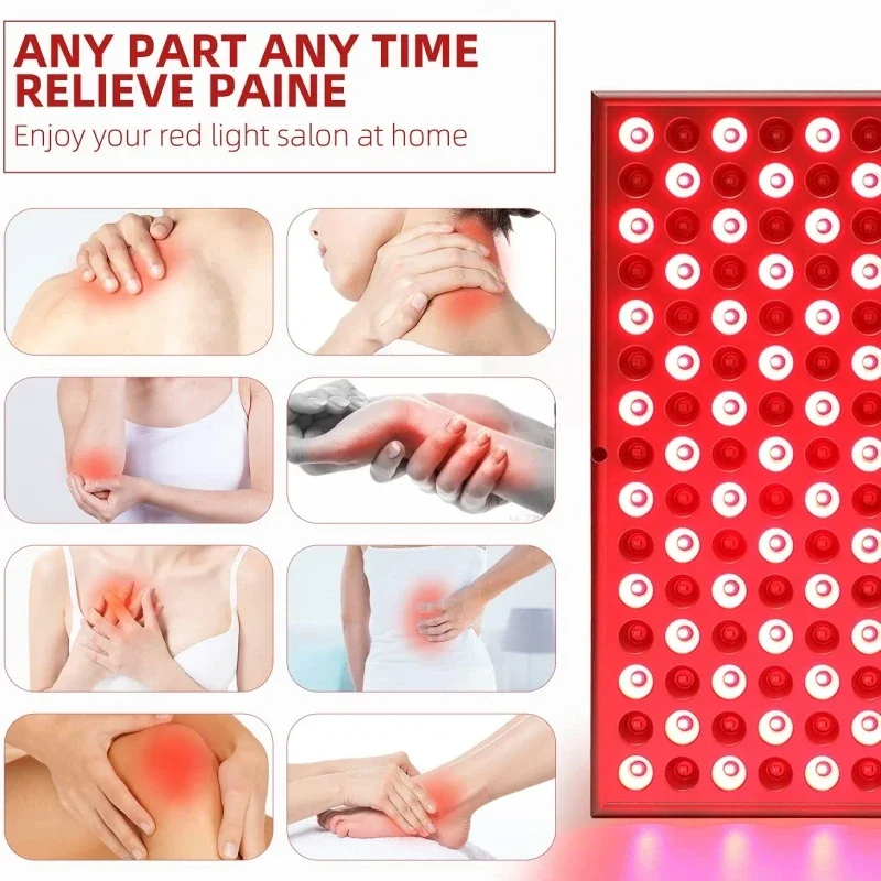 LED Red Light Therapy Panel Lamp 225pcs for Facial Anti Aging Skin Care Beauty Body Pain Relief Physical Therapy