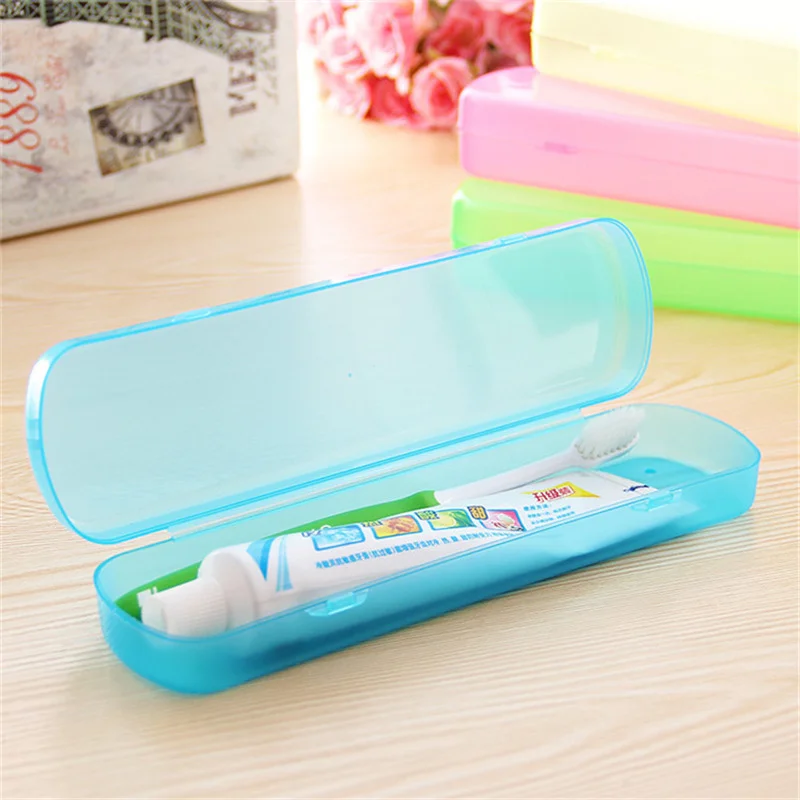 Travel Portable Toothbrush Storage Box Candy Color Bathroom Toothpaste Holder Organizer Travel Toiletries