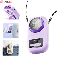 Ventilateur portable à suspendre au cou, mini ventilateur turbo à compression de glace semi-conductrice haute vitesse, 8000 mAh, 100 vitesses, ventilateur portable pour la taille, idéal pour les voyages 1