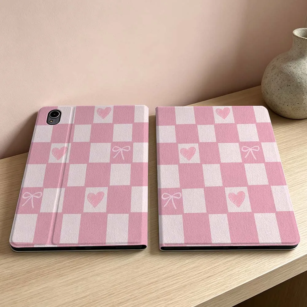 Purple Pink Checker Soft Tablet Case Cover