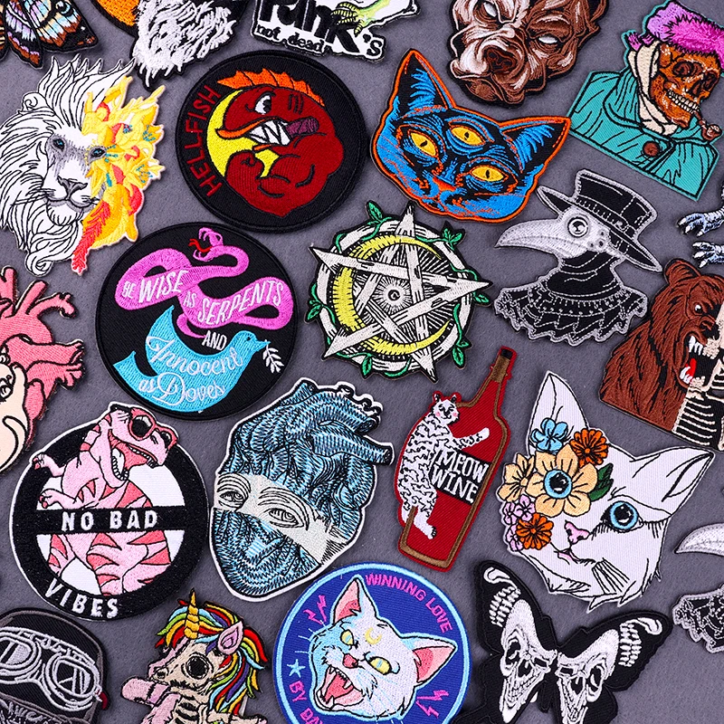 Toppe Tigre Gatto Serpente Animale Toppe Ferro Su Toppe Per Abbigliamento Toppe Termoadesive Su Vestiti Patch Ricamo Medico Peste