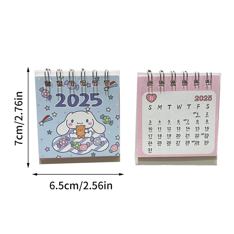 Desk Calendar Sanrio Hello Kitty Calendars Standing Desktop Mini Office Monthly Table Calendars Stand Portable Up Calendar Office Decor