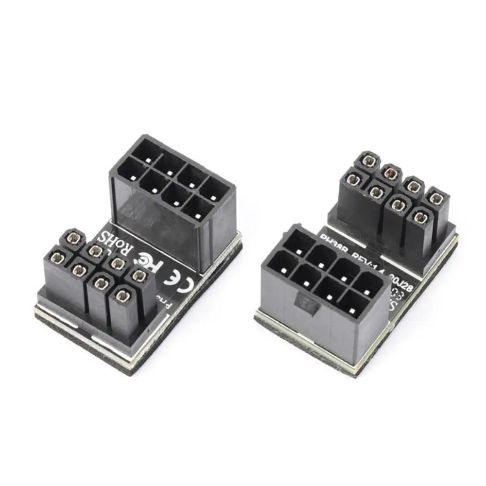 

8Pin 6Pin Female to 8Pin 6pin Male 180 Degree Angled Power GPU Adapter for Desktops Graphics Card