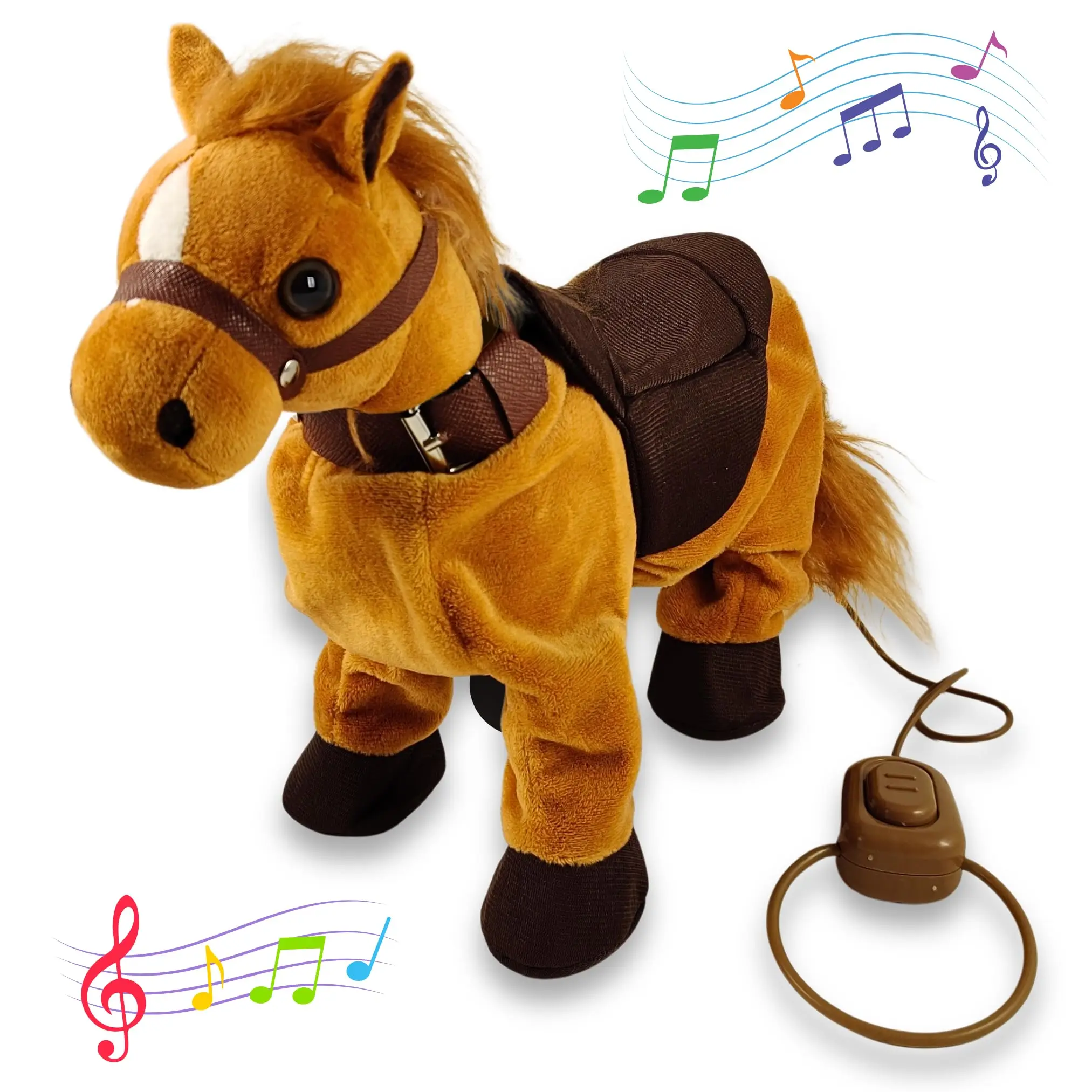 Interactive Walk Along Horse with Remote Control Leash Dancing Singing Walking Musical Pony Pet Toys For Kids plush toys electric interactive toy