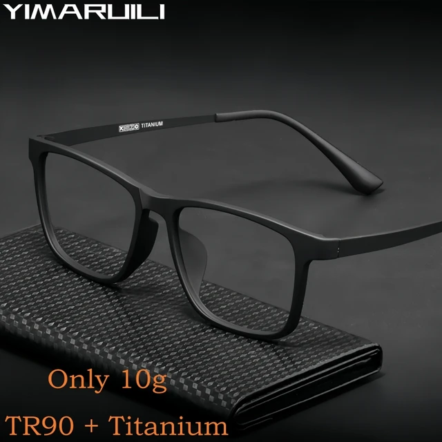 YIMARUILI Ultra léger mode hommes lunettes montures carré confortable pur titane optique Prescription grandes lunettes HR3068 1