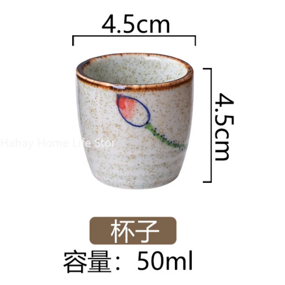 Japanese style Hefeng hand-painted ceramic tea cup wine cup small size drinking hotel heat-resistant thickened home tea ceramic coffee cup set