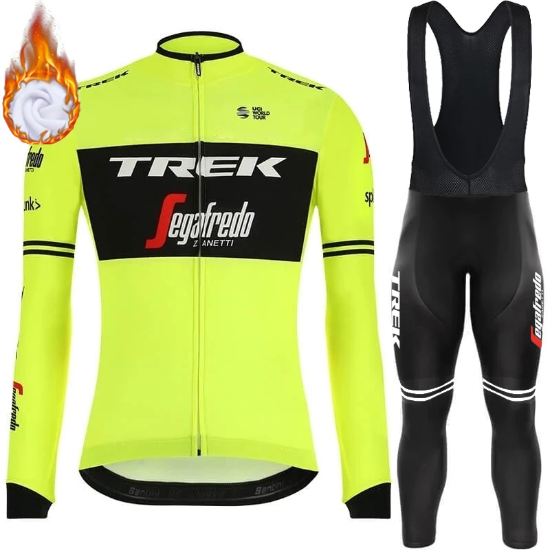 

Winter Thermal Fleece Cycling Jersey 2024 TREK Man Pro Team Complete Men Set Men's Clothing Mountain Bike Bib Mtb Male Retro