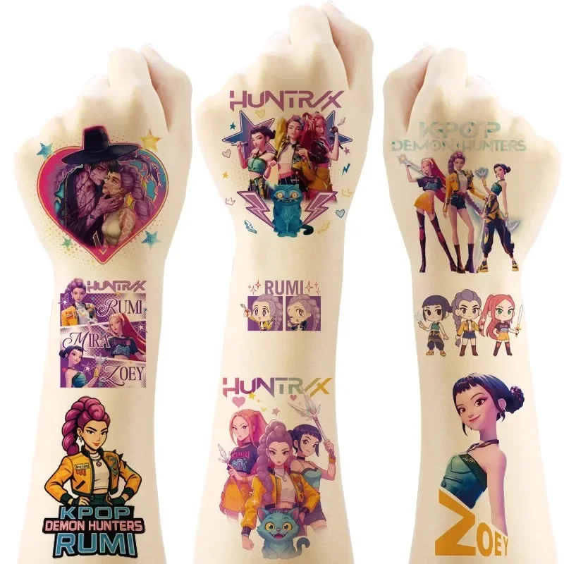Kpop Demon Hunter Variant Character Temporary Tattoos – 50pcs Anime Tattoo Sticker Set