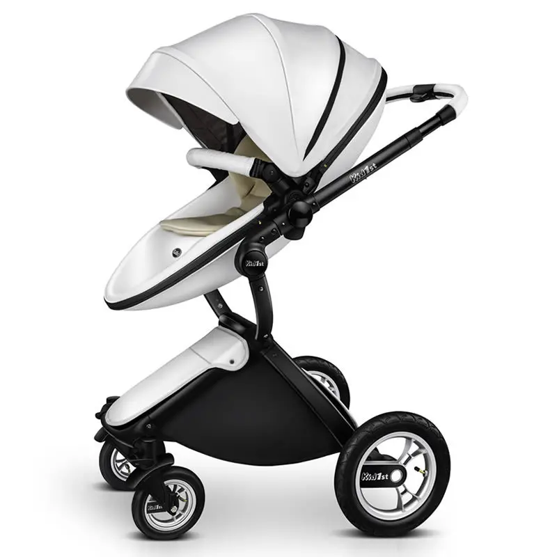 Luxury Baby Stroller 3 in 1,PU leather carriage,High Landscape Strolle,  Folding strollers,Eggshell Newborn baby pram kinderwagen - AliExpress