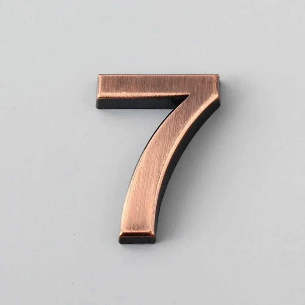 Bronze Digital Door Number Plate 1Pcs Self-adhesive Mailbox Outdoor Address Numbers Sign Apartment Office Hotel Room Door Number