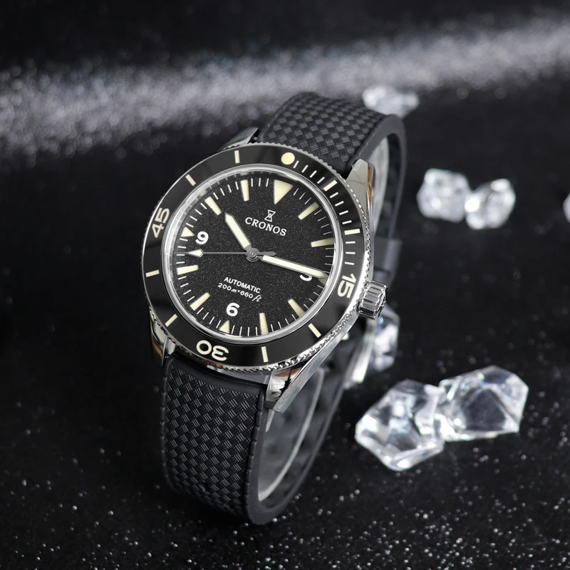Cronos 300 Diver Men Watch Sandwich Dial Automatic NH35 200M Water