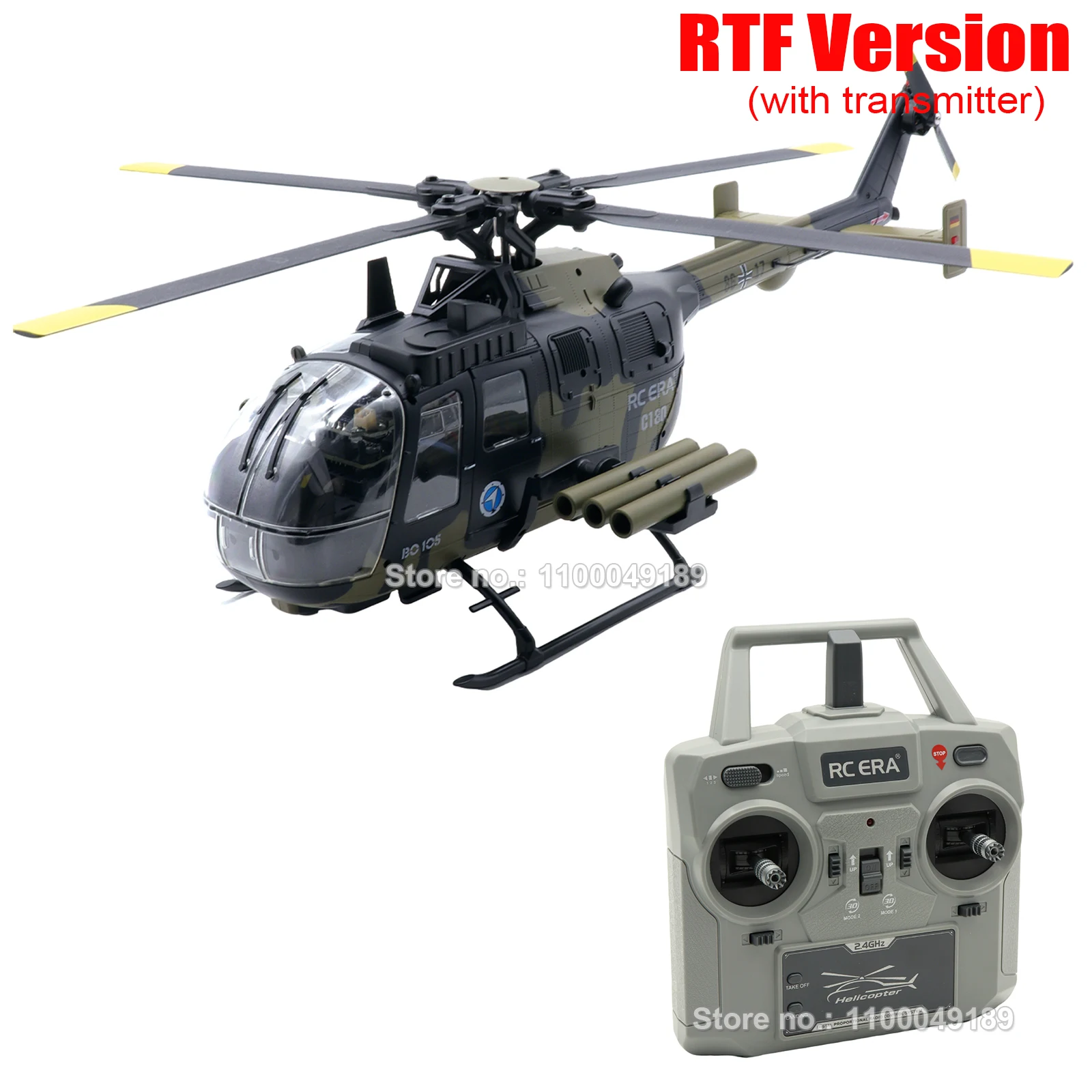 RC ERA C180 BO105 Direct-drive Brushless RC Helicopter with TOF Altitude Hold Optical Flow Remote Control Hobby Toy for Adult - 5