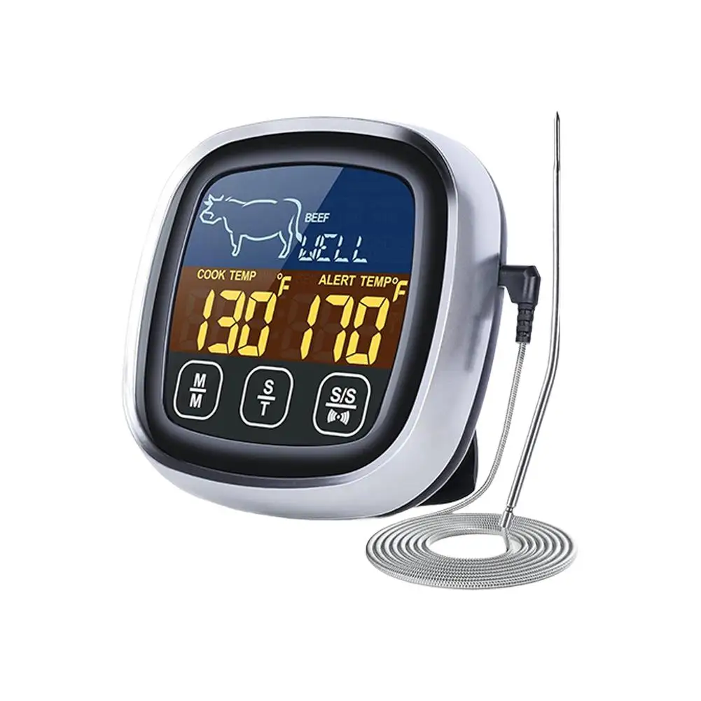 Touchscreen Instant Read Food Thermometer,Stainless Waterproof Meat Temperature,Digital Meat Cooking BBQ Temperature Meter