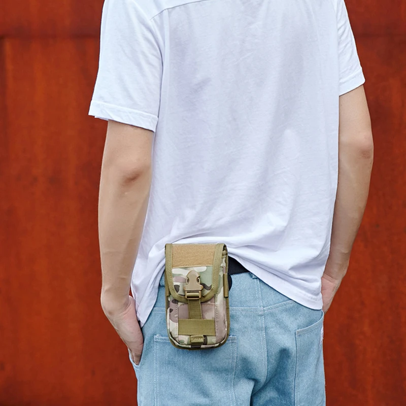 Double Layer Molle Phone Pouch Mobile Phone Case Holder Outdoor Sports Hiking Camping Hunting EDC Tool Waist Bag 6
