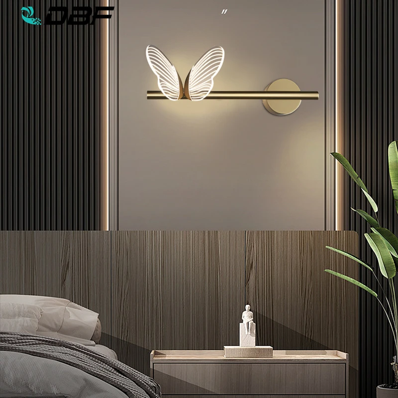 

Nordic Acrylic Butterfly LED Wall Lamp Bedside Wall Light Sconce Indoor Home Kitchen Study Balcony Bedroom Living room 110V 220V