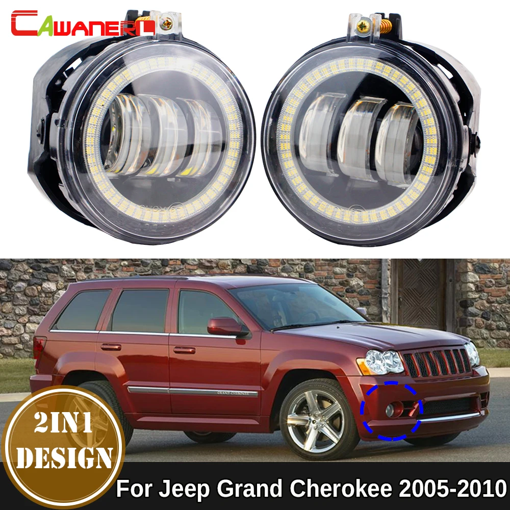 

2 X Car Angel Eye LED Fog Light DRL Daytime Running Lamp Accessories 30W For Jeep Grand Cherokee 2005 2006 2007 2008 2009 2010