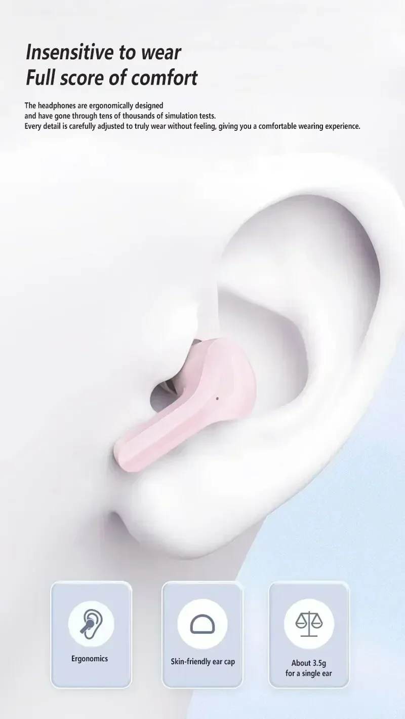 N27 Tws Wireless Bluetooth Headset Transparent Headphones ENC Power Digital Display Stereo Sound Earphones for All Smartphones