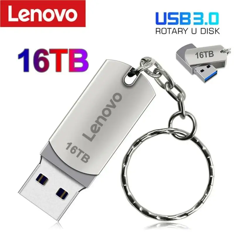 Lenovo Usb 3.0 Flash Drive 16Tb Pen Drive Flash In Metallo Ad Alta Velocità 8Tb 4Tb Portatile Impermeabile U Disk Stick Mini Ssd Usb Memoria