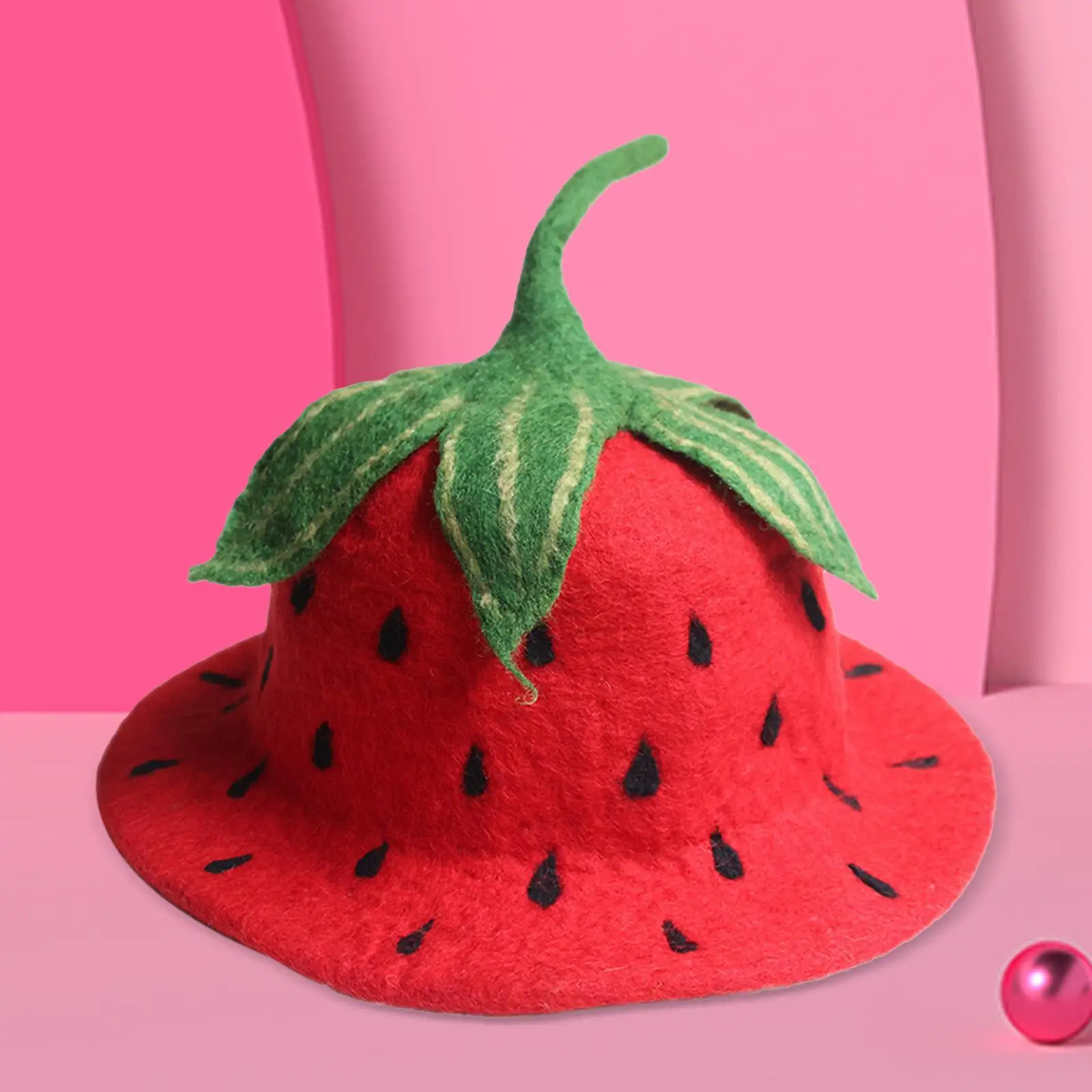 Strawberry Hat Dress up Warm Leisure Fashionable Girls Festival Party Unique Winter Headwear Adult Casual Comfortable Bucket Hat